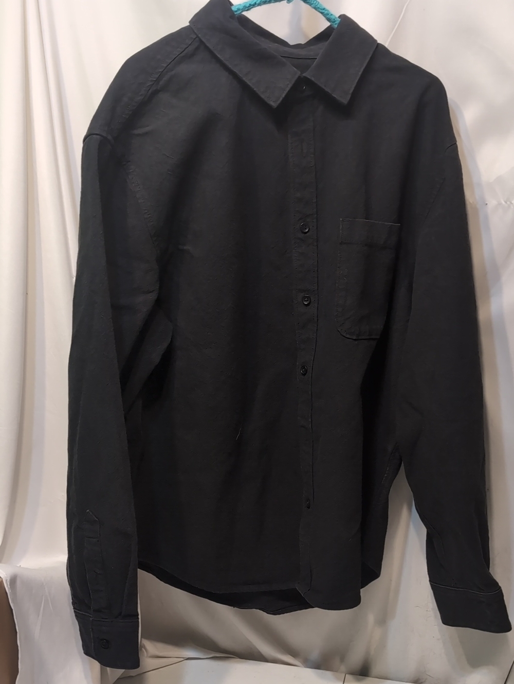 Everlane  Mens Black Long-Sleeve Cotton Button Up Over Shirt Size Med NWOT